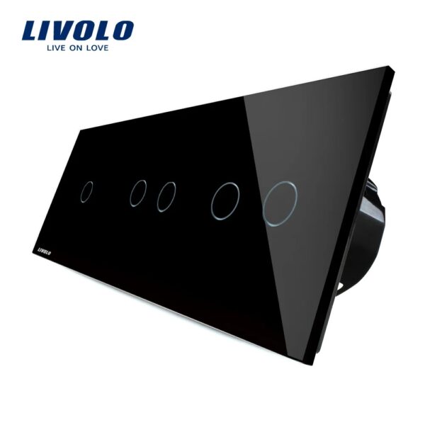 Intrerupator cu touch simplu+dublu+dublu LIVOLO din sticla VL-C701/702/702-12