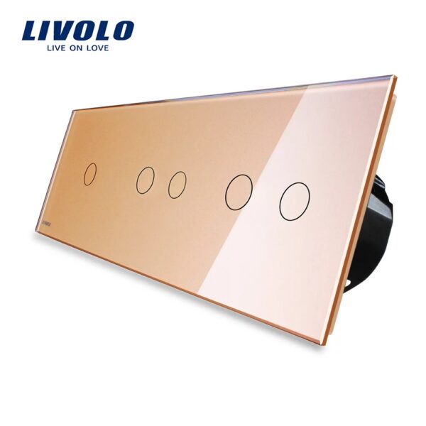 Intrerupator cu touch simplu+dublu+dublu LIVOLO din sticla VL-C701/702/702-13