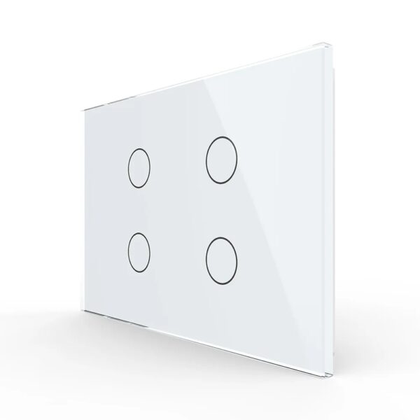Intrerupator cvadruplu cu touch Livolo din sticla standard italian VL-FC4-3G-11