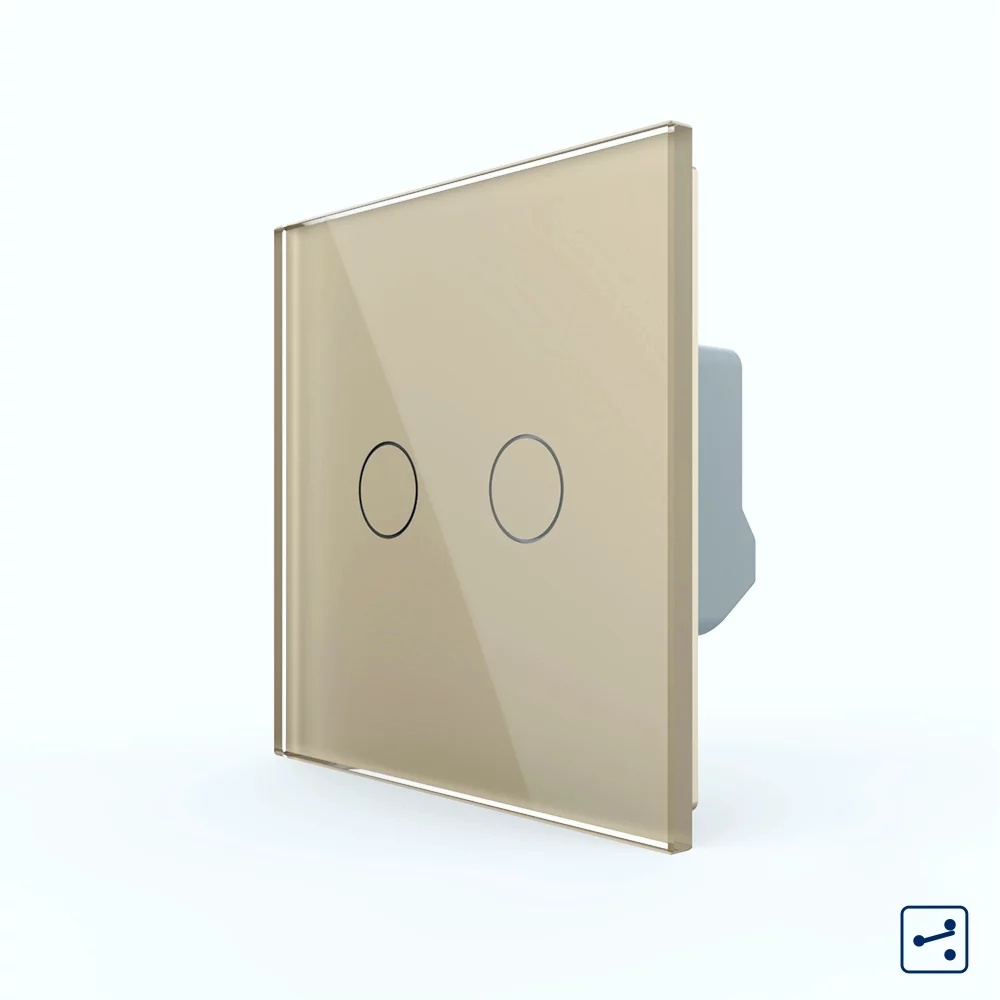 Intrerupator Dublu Cap Scara / Cruce cu Touch LIVOLO VL-FC2S-2G-2A