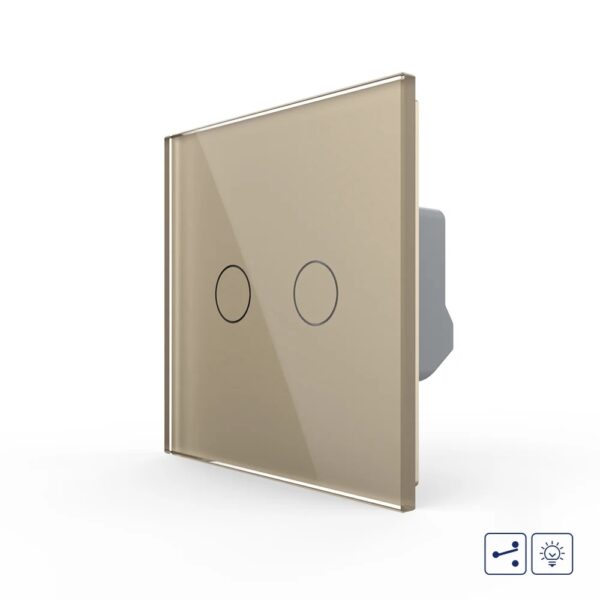 Intrerupator Dublu Cap Scara / Cruce cu Variator si Touch LIVOLO VL-FC2SD2-2G-13