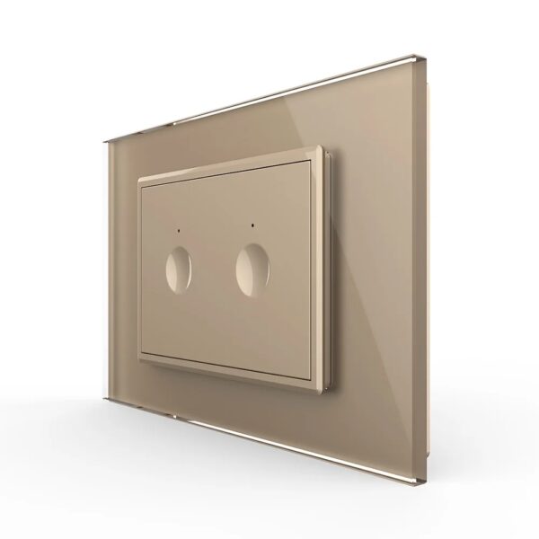 Intrerupator dublu cu touch Livolo cu rama din sticla VL-FC2-3AP-13