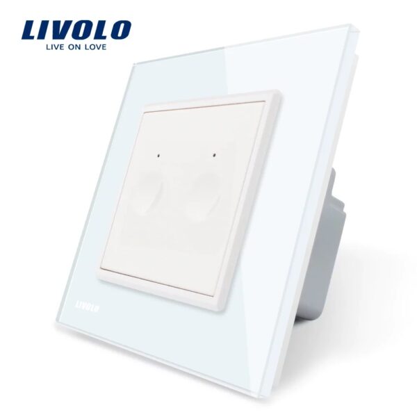 Intrerupator dublu cu touch Livolo din sticla,  VL-FC2-2WP-11