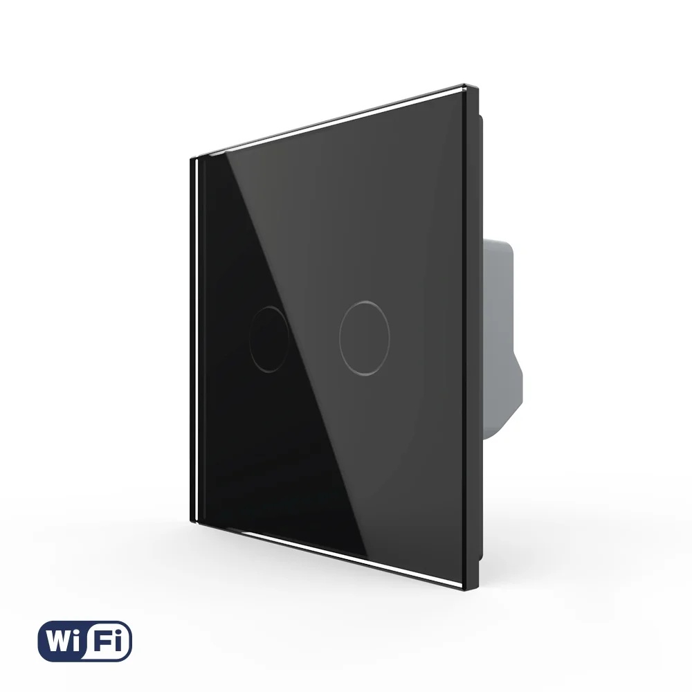 Intrerupator Dublu Wi-Fi cu Touch LIVOLO din Sticla VL-FC2NY-2G-2B