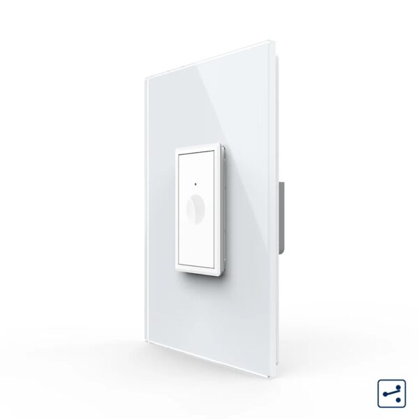 Intrerupator Simplu Cap Scara / Cruce cu Touch Livolo cu Rama Din Sticla 1M VL-FC1S-1WP-11