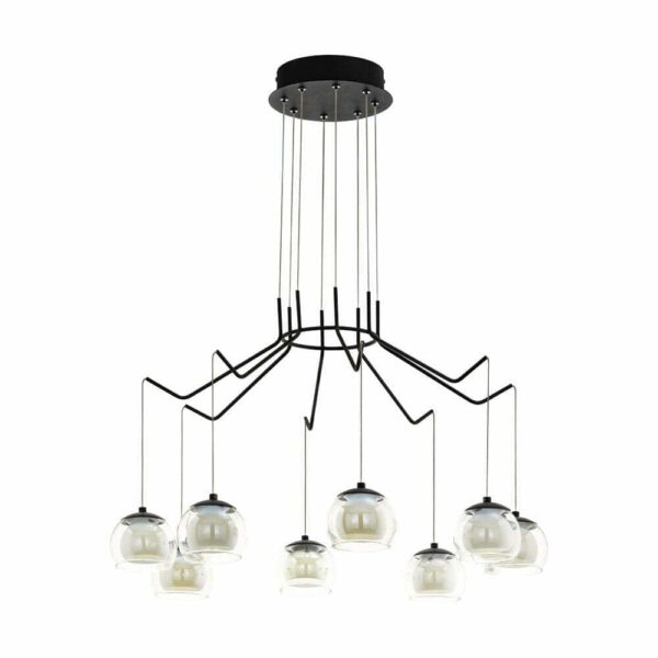 Lustra EGLO ROVIGANA 39511 - LED 8X3.3W 2720lm 3000K D670mm - Sticla - Sticla opal mat - Negru