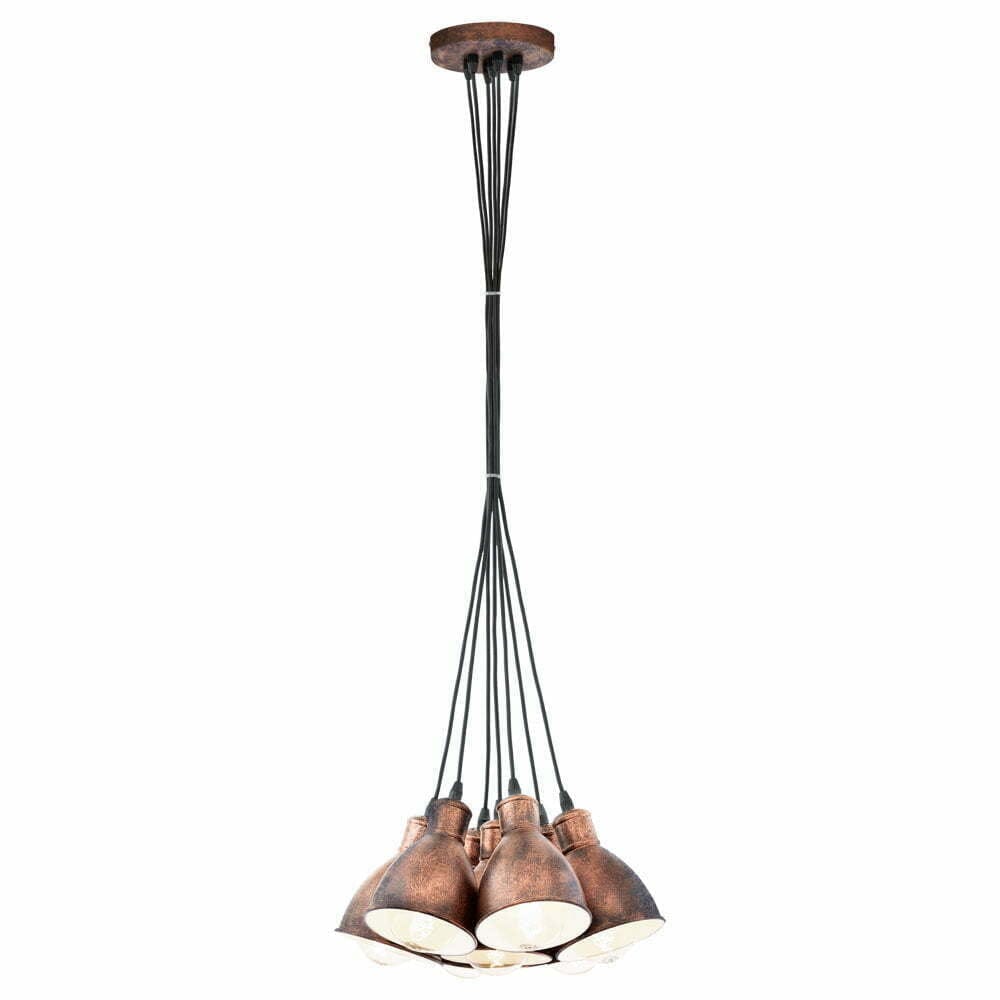 Lustra vintage EGLO PRIDDY 1 49494 - E27 7X40W D385mm - Otel - Cupru Antichizat
