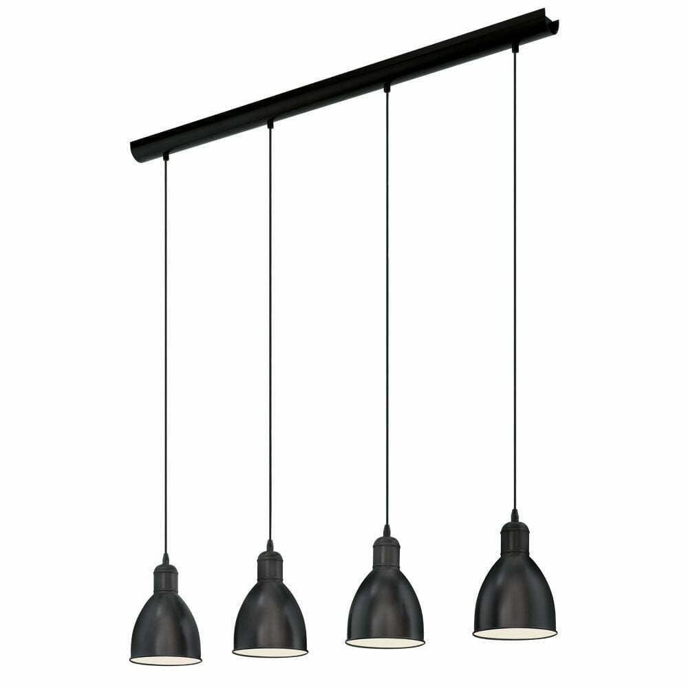 Lustra vintage EGLO PRIDDY 49466 - E27 4X40W - Otel - Negru - Alb