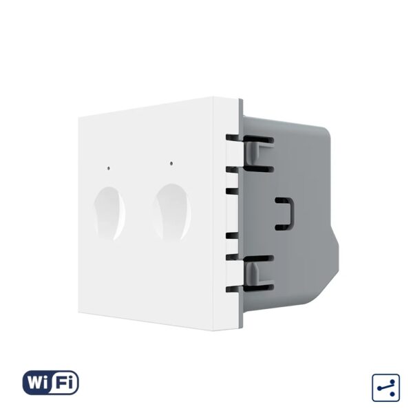 Modul Intrerupator Dublu Cap Scara / Cruce Wi-Fi cu Touch LIVOLO , Alb VL-FC2SNY-2WP