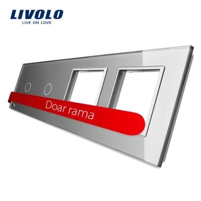 Panou 2 intrerupatoare simple cu touch + 2 prize LIVOLO din sticla VL-P701/01/E/E-8I