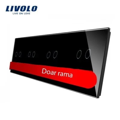 Panou intrerupator dublu+dublu+dublu+dublu cu touch Livolo din sticla VL-P702/02/02/02-8B