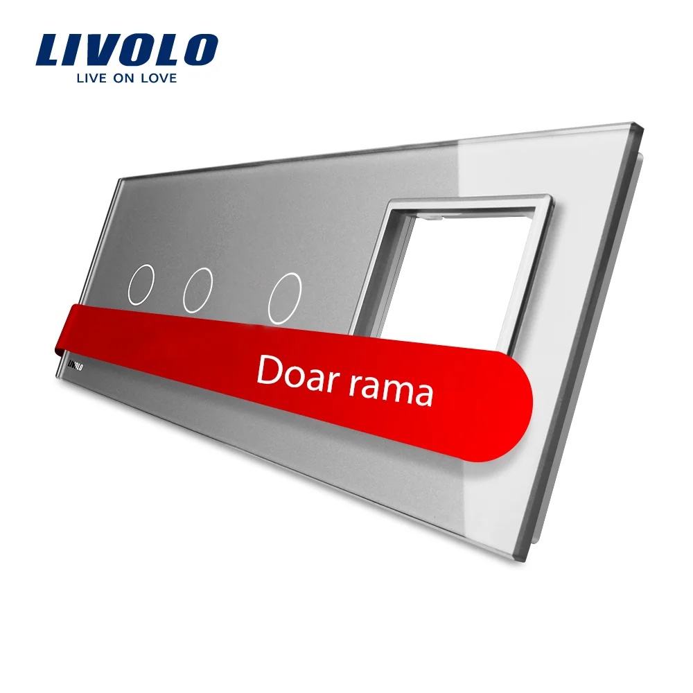 Panou intrerupator dublu+simplu+ priza Livolo din sticla VL-P702/01/E-6I Panou intrerupator dublu+simplu+ priza Livolo din sticla VL-P702/01/E-6I