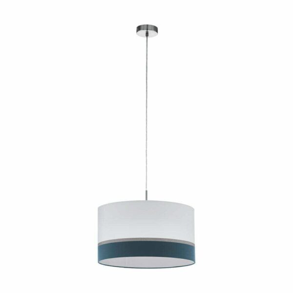Pendul EGLO SPALTINI 39554 - E27 1X60W D450mm - Albastru - Alb - Argintiu