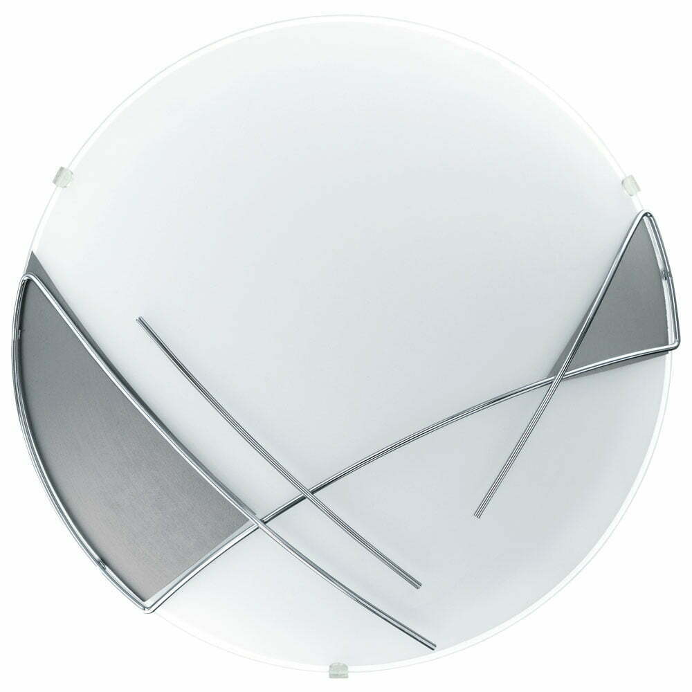 Plafoniera EGLO RAYA 89758 - E27 1X60W D315mm - Sticla satinata - Crom - Alb