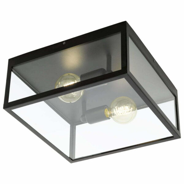 Plafoniera vintage EGLO CHARTERHOUSE 49392 - E27 2X60W - Sticla - Negru
