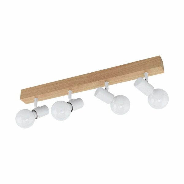 Plafoniera vintage EGLO TOWNSHEND 3 33172 - E27 4X60W - Lemn - Maro - Alb