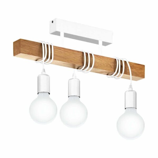 Plafoniera vintage EGLO TOWNSHEND 33166 - E27 3X60W - Lemn - Maro