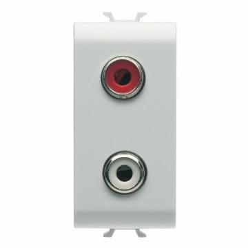 Priza audio RCA 1M Gewiss Chorus alb lucios GW10453