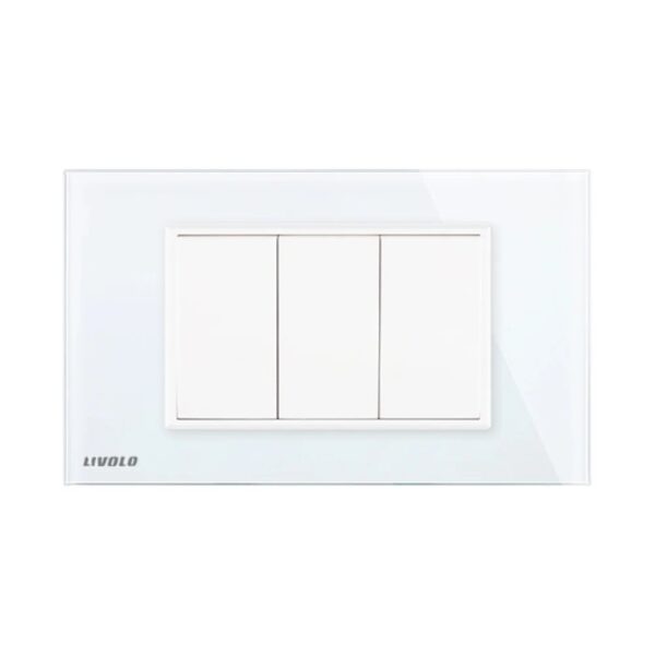 Priza blank goala Livolo cu rama din sticla standard italian VL-C900-81
