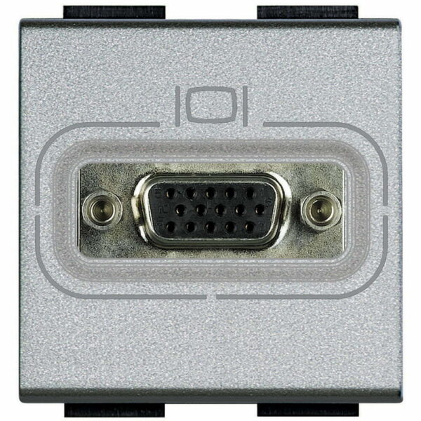 Priza/conector HD15 Living Light Bticino 2M culoare aluminiu NT4282