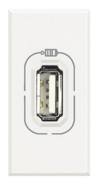 Priza/conector USB Axolute Bticino 1M culoare alba HD4285