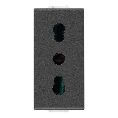 Priza italia 2P+E 16A 1 Modul carbon matt Vimar Neve UP 09203.CM