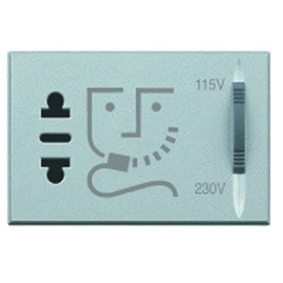 Priza ras cu transformator Axolute Bticino culoare aluminiu HC4177