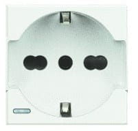 Priza schuko Axolute Bticino standard german/italian 10/16A 2M iluminabila,culoare alba HD4140A16