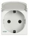 Priza schuko cu capac Axolute Bticino 16A 2M iluminabila,culoare alba HD4141PW