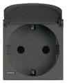 Priza schuko cu capac Axolute Bticino 16A 2M iluminabila,culoare antracit HS4141PW