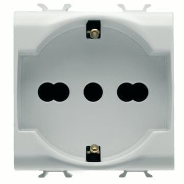 Priza schuko standard german/italian Gewiss Chorus alb lucios 10/16A 2M GW10204