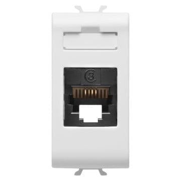 Priza Telefon RJ11 1M Gewiss Chorus alb lucios GW10401