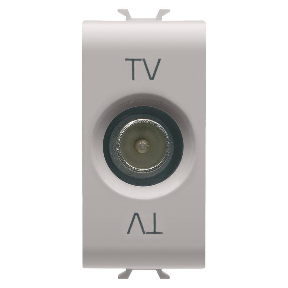 Priza TV de capat 1M Gewiss Chorus Bej Satinat GW13361