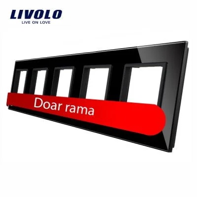 Rama cvintuplu din sticla Livolo VL-P7E/E/E/E/E-10B