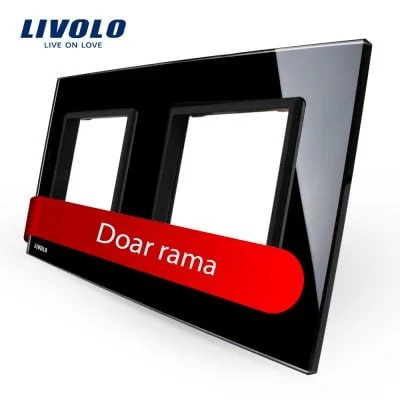 Rama priza dubla Livolo din sticla VL-P7E/E-4B