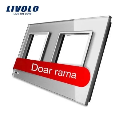 Rama priza dubla Livolo din sticla VL-P7E/E-4I