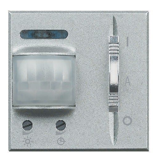 Senzor miscare in infrarosu cu intrerupator Axolute Bticino 2M culoare aluminiu HC4432