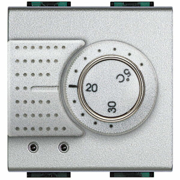 Termostat de ambient electronic Living Light Bticino 2M culoare aluminiu NT4441