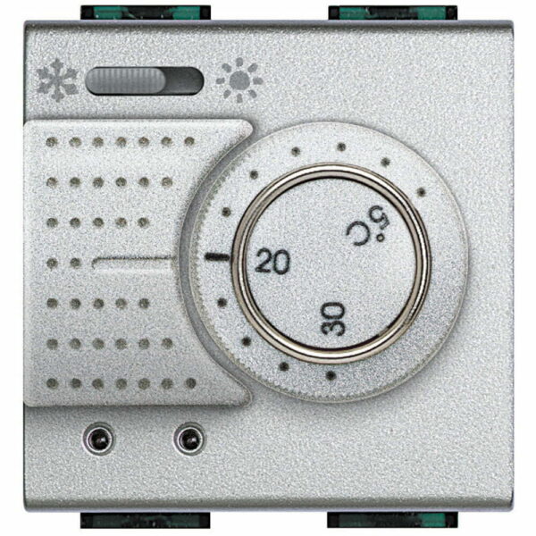 Termostat vara/iarna de ambient electronic Living Light Bticino 2M culoare aluminiu NT4442