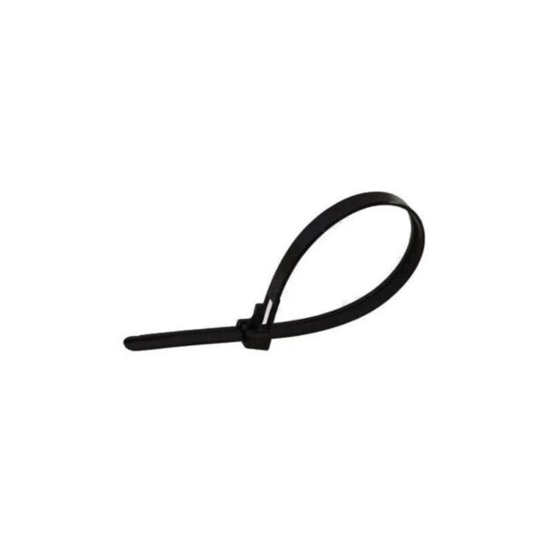 Brida plastic 7,5 x 250 reutilizabila , black (100buc) - ELEMATIC – Bride, cleme, doze si alte accesorii, Brida reutilizabila – vedere frontală