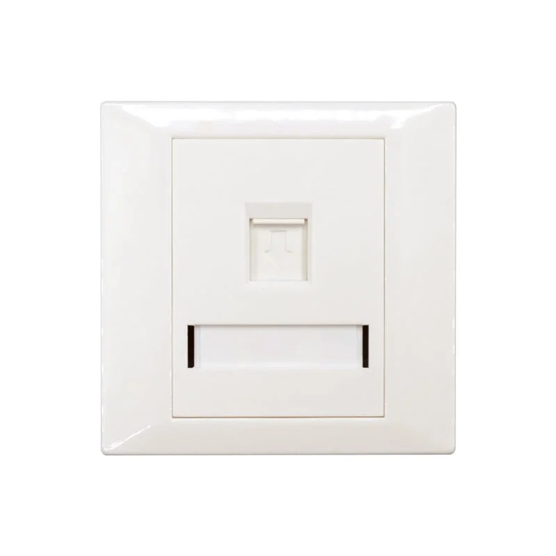 Faceplate Keystone RJ45,86×86, 1 port, EMTEX Faceplate Keystone RJ45,86×86, 1 port, EMTEX