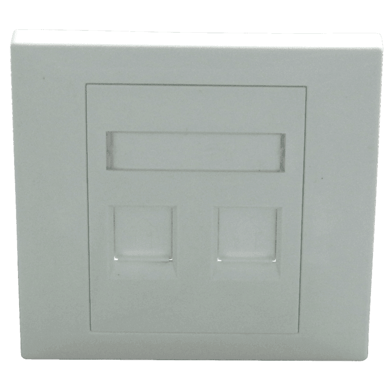 Faceplate Keystone RJ45,86×86, 2 porturi, EMTEX Faceplate Keystone RJ45,86×86, 2 porturi, EMTEX