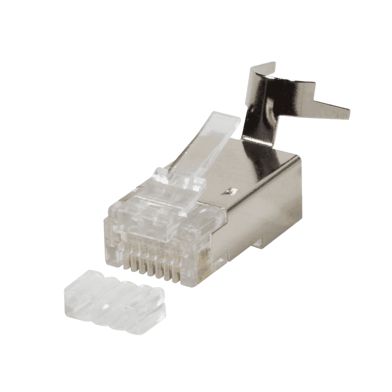 Mufa RJ45 FTP cat. 6, 6A, 7, 7A, 8, 22AWG – 24AWG, 50 microni cu ghidaj pentru fir de maxim 8mm (10 buc) – EMTEX Mufa RJ45 FTP cat. 6, 6A, 7, 7A, 8, 22AWG – 24AWG, 50 microni cu ghidaj pentru fir de maxim 8mm (10 buc) – EMTEX