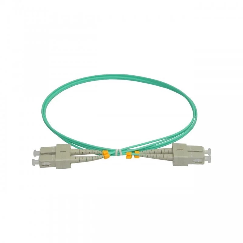 Patchcord FO SC/PC-SC/PC, MM OM3 50/125, manta LSZH 3.0mm, duplex 20m – Emtex Patchcord FO SC/PC-SC/PC, MM OM3 50/125, manta LSZH 3.0mm, duplex 20m - Emtex – Patchcorduri si pigtailuri FO, Patch cord – vedere frontală