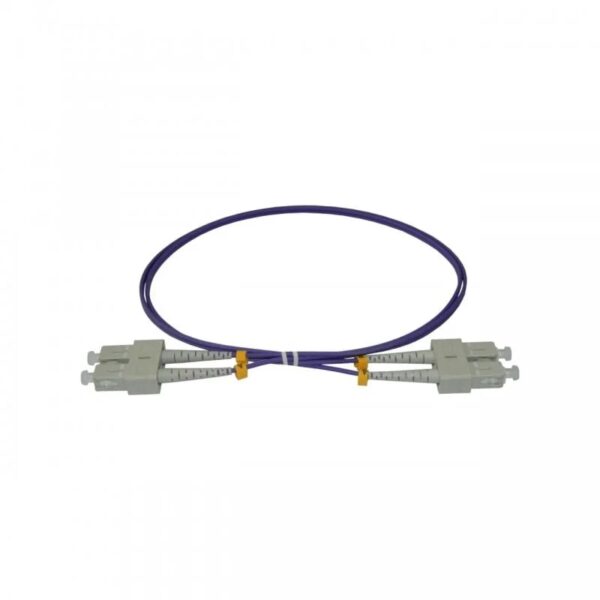 Patchcord FO SC/PC-SC/PC, MM OM4 50/125, manta LSZH 3.0mm, duplex 15m - Emtex – Patchcorduri si pigtailuri FO, Patch cord – vedere frontală