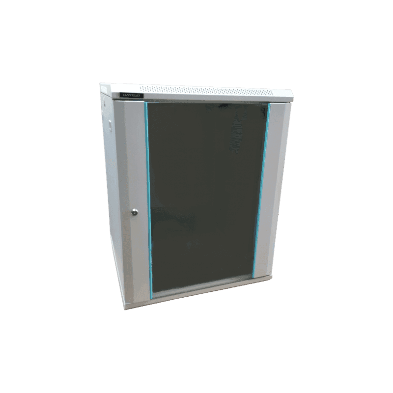 Rack 12U 600×450, dezasamblat, montare pe perete, usa din sticla, panouri laterale detasabile si securizate, culoare gri RAL 7035, DATEUP Rack 12U 600x450, dezasamblat, montare pe perete, usa din sticla, panouri laterale detasabile si securizate, culoare gri RAL 7035, DATEUP – Rack-uri si accesorii, Cabinet metalic (rack) – imagine în ambient modern