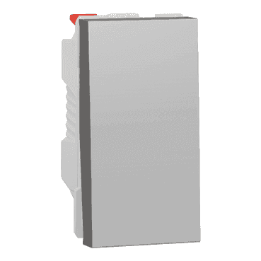 Intrerupator cruce 10A 1m aluminiu Schneider Electric Noua Unica NU310530 – Aluminiu matt, Intrerupator cap cruce – vedere frontală – partener oficial Schneider Electric