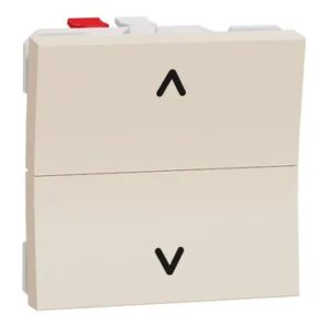 Intrerupator cu revenire jaluzele 6A 2m bej Schneider Electric Noua Unica NU320744 – Bej lucios, Intrerupator jaluzele – vedere frontală – partener oficial Schneider Electric