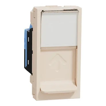 Priza RJ45 CAT5 UTP 1m bej Schneider Electric Noua Unica NU341044 – Bej lucios, Priza Date – vedere frontală – partener oficial Schneider Electric