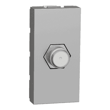 Priza TV cablu coaxial tip F 1m aluminiu Schneider Electric Noua Unica NU346830 – Aluminiu matt, Priza TV – vedere frontală – partener oficial Schneider Electric